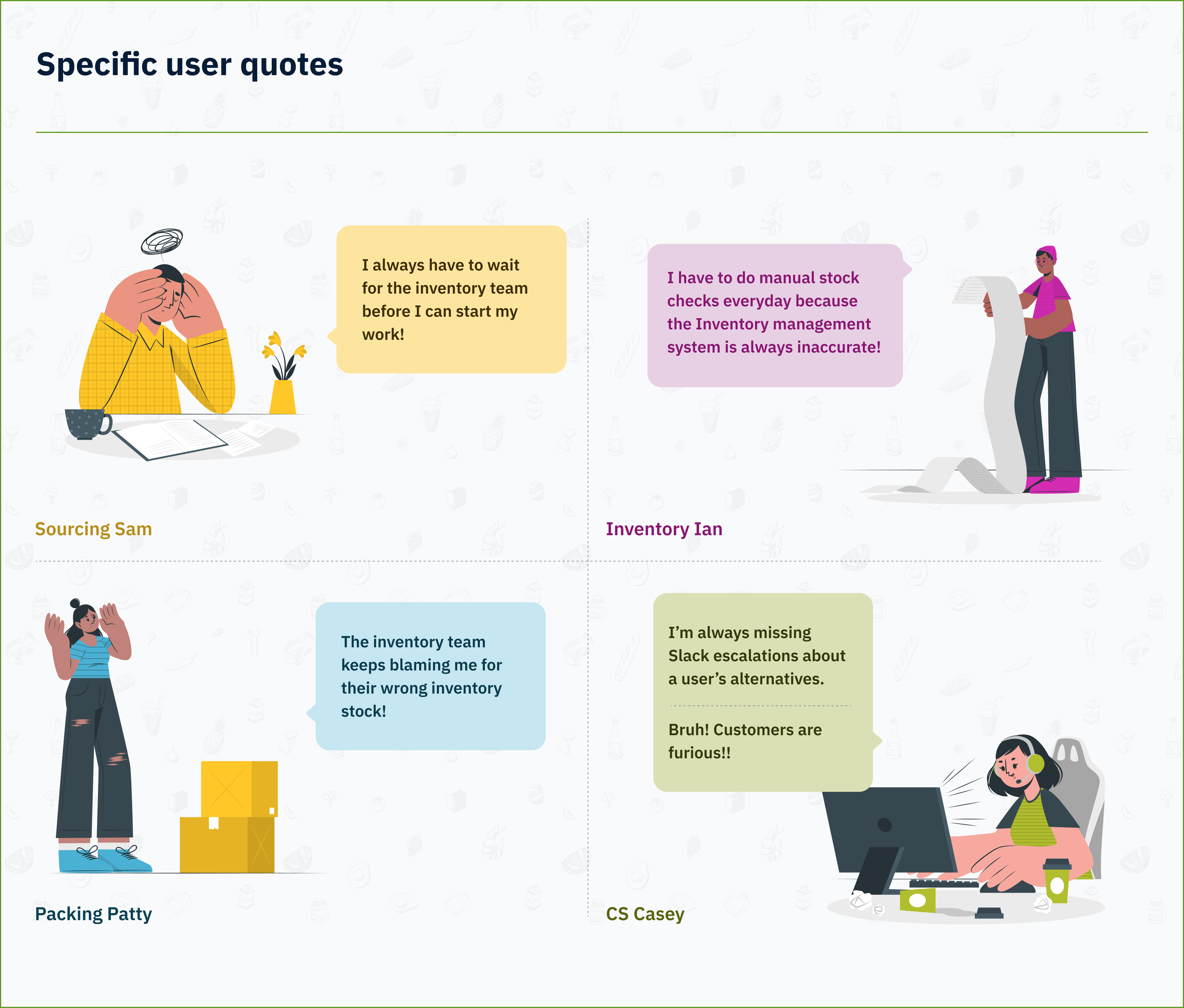 an image showing some specific quotes from user interviews